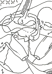 Hannes Kater  Detail einer Zeichnung aus dem Februar 2023