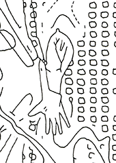 Hannes Kater  Detail einer Zeichnung aus dem M&auml;rz 2023