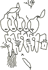 Hannes Kater  Detail einer Zeichnung aus dem M&auml;rz 2023