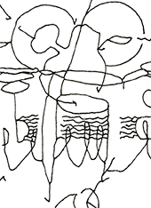 Hannes Kater  Detail einer Zeichnung aus dem M&auml;rz 2023