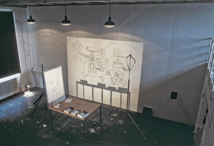 Hannes Kater: Installation f&uuml;r Auftritt als Zeichnungsgenerator