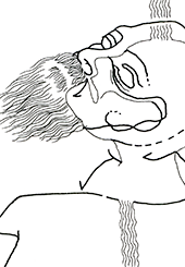 Hannes Kater  Detail einer Tageszeichnung auf Instagram, 2021