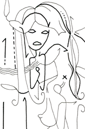 Hannes Kater  Detail einer Tageszeichnung auf Instagram, 2021