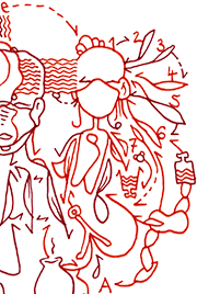 Hannes Kater  Detail einer Tageszeichnung auf Instagram, 2021