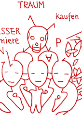 Hannes Kater  Detail einer Tageszeichnung auf Instagram, 2021