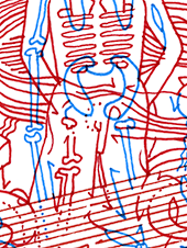 Hannes Kater  Detail einer Tageszeichnung auf Instagram, 2021