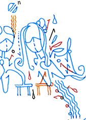 Hannes Kater  Detail einer Tageszeichnung auf Instagram, 2021