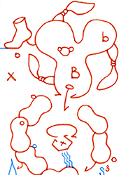 Hannes Kater  Detail einer Tageszeichnung auf Instagram, 2021