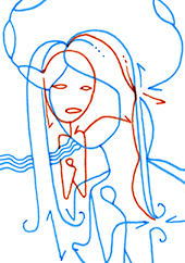 Hannes Kater  Detail einer Tageszeichnung auf Instagram, 2021