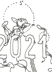 Hannes Kater  Detail einer Tageszeichnung auf Instagram, 2021