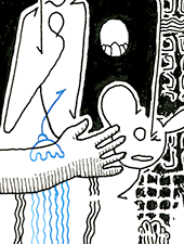 Hannes Kater  Detail einer Tageszeichnung auf Instagram, 2021