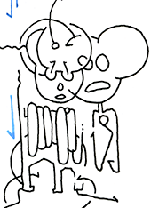 Hannes Kater  Detail einer Tageszeichnung aus der 16. KW 2020 auf Instagram