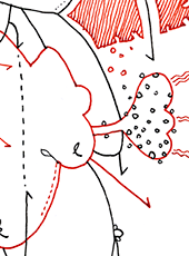 Hannes Kater  Detail einer Tageszeichnung aus der 16. KW 2020 auf Instagram