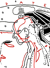 Hannes Kater  Detail einer Tageszeichnung aus der 16. KW 2020 auf Instagram