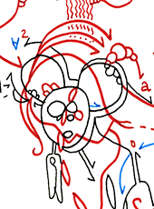 Hannes Kater  Detail einer Tageszeichnung aus der 16. KW 2020 auf Instagram