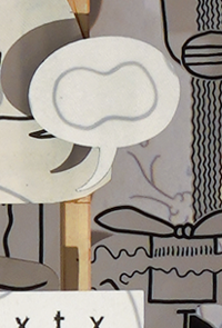 Hannes Kater  Detail der Installation Universalienforschung, Kunstverein Tiergarten 2020