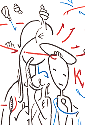 Hannes Kater  Detail einer Tageszeichnung aus der 2. KW 2020 auf Instagram