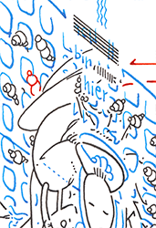 Hannes Kater  Detail einer Tageszeichnung aus der 51. KW auf Instagram