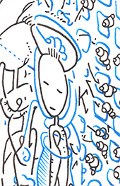 Hannes Kater  Detail einer Tageszeichnung aus der 51. KW auf Instagram