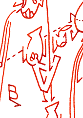 Hannes Kater  Detail einer Tageszeichnung aus der 1. KW 2020 auf Instagram