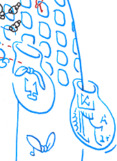 Hannes Kater  Detail einer Tageszeichnung aus der 52. KW auf Instagram