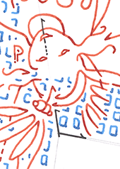 Hannes Kater  Detail einer Tageszeichnung aus der 9. KW 2020 auf Instagram