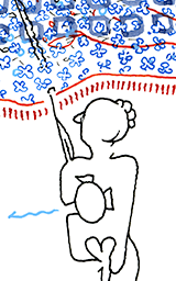 Hannes Kater  Detail einer Tageszeichnung aus der 35. KW auf Instagram