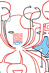 Hannes Kater  Detail einer Tageszeichnung aus der 36. KW auf Instagram