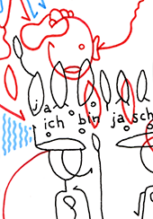 Hannes Kater  Detail einer Tageszeichnung aus der 4. KW 2020 auf Instagram