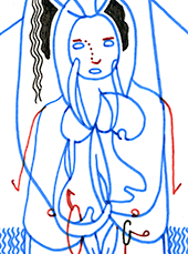 Hannes Kater  Detail einer Tageszeichnung aus der 15. KW 2020 auf Instagram