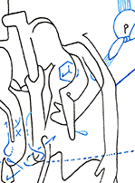 Hannes Kater  Detail der Tageszeichnung vom 11.03.2019 auf Instagram