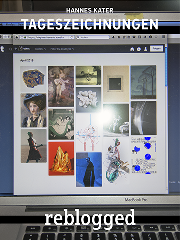 Titelseite: Tageszeichnungen reblogged. Hannes Kater, PDF Publikation 2018