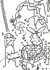 Hannes Kater  Detail einer Tageszeichnung aus der 20. KW auf Instagram