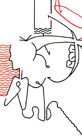 Hannes Kater  Detail einer Tageszeichnung aus der 20. KW auf Instagram