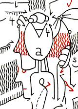 Hannes Kater  Detail einer Tageszeichnung aus der 25. KW auf Instagram