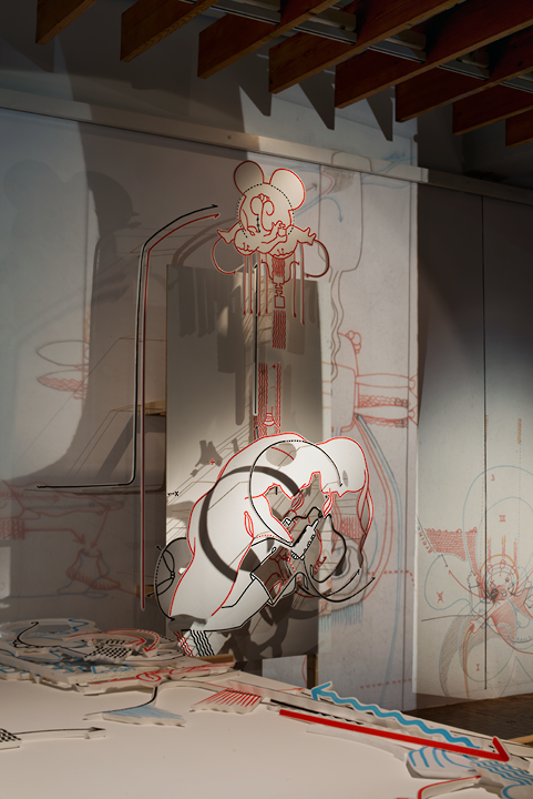 Hannes Kater roomdrawing Raumzeichnung &uuml;berbrechen Akademie der K&uuml;nste 2012