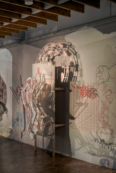 Hannes Kater roomdrawing Raumzeichnung &uuml;berbrechen Akademie der K&uuml;nste 2012