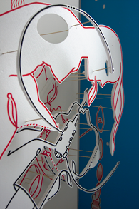 Atelieransicht einer Station f&uuml;r "&uuml;berbrechen", Hannes Kater 2012