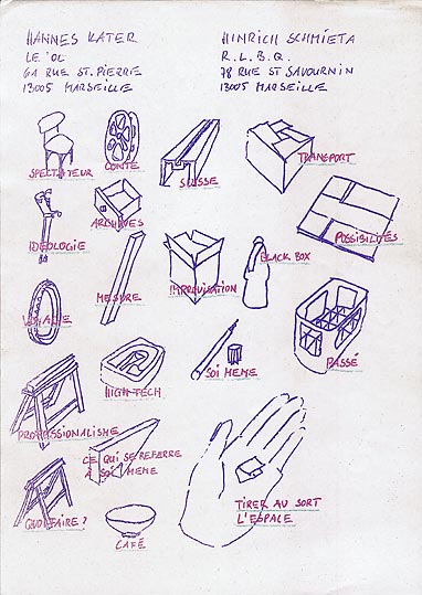 Hannes Kater/Hinrich Schmieta: Bedeutungsliste: Was bedeutet was - für: Der dritte Mann - ein Ausstellungsprojekt von Hannes Kater und Hinrich Schmieta 1998 in Marseille, 382x539 Pixel