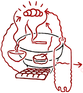 Hannes Kater - Der dritte Mann: Ausschnitt dem Bildprogramm - Caf&eacute; (Blumentopf), 268x300 Pixel